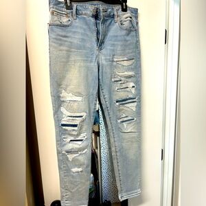 American Eagle Distressed Patched Skinny Jeans